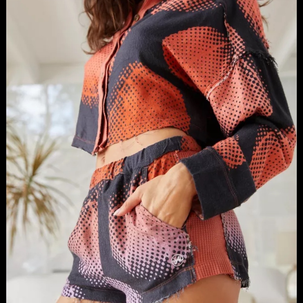 Urban Outfitters Orange and Gray Patterned set